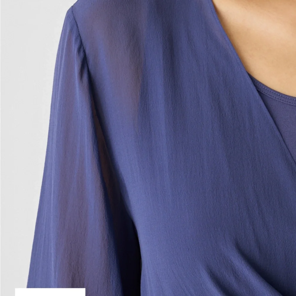 Eileen Fisher Vibrant Blue Wrap Jacket - Picture 3 of 5